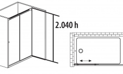 KRION SILKE 9 Дверь в нишу раздвижная, DX правая, 120 см (1170-1210 мм), TR/SG/хром мини 3 5
