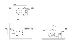 KERASAN NOLITA Унитаз подвесной БЕЗОБОДКОВЫЙ в комплекте с крепежом WB9N, Nero matt мини 3 5