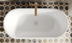 Salini PERLA Ванна свободностоящая 1700х800x605 мм, S-Stone- белый матовый мини 3 4