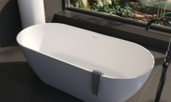 WHITECROSS Tawna Ванна отдельностоящая 180x80 см, интегрированный слив, Solid Surface белый матовый мини 3 4