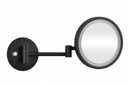 BEMETA DARK Косметическое зеркало круглое с подсветкой, 5х, Ø160 мм, черный