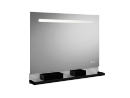 BURGBAD FIUMO Зеркало с подсветкой и полкой 1000xH700x30/150 мм, LED-light, 5700 K, 2 коробки чёрные