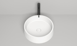 Salini GLORIA 01 Раковина накладная 440х440х125 мм, без перелива, БЕЗ ДК, S-Stone - белый матовый мини 3 4