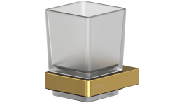 WHITECROSS cubo Стакан для зубных принадлежностей, матовое стекло/золото брашированное мини 1