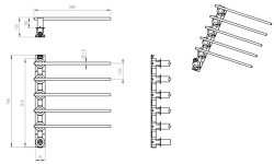 WONZON & WOGHAND DORTMUND Полотенцесушитель электрический встраиваемый H705/670х584 мм, никель браш мини 3 5