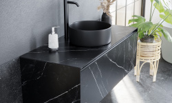 SANCOS Stone Тумба подвесная под раковину, 1200х400х495 мм, Nero Marquina мини 3 5