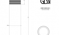 GS HOME Ваза для интерьера, Ø100хH370 мм, TRAME/707 Black Metal Br. PVD мини 3 2