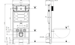 ALLEN BRAU PNEUMATIC PRO Инсталляция для подв. унитаза, БЕЗ кнопки смыва, 1112х95х500мм (325593) мини 3 2