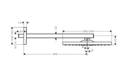 HANSGROHE Raindance E Верхний душ 300x300 мм 1jet с держателем 390 мм, матовый чёрный мини 3 2
