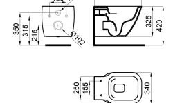 NOKEN ESSENCE C COMPACT Унитаз подвесной укороченный, с креплениями, 510х340 мм, белый мини 3 2