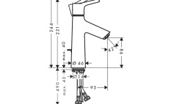 HANSGROHE Talis S Смеситель для раковины 100, однорычажный, со сливным гарнитуром, хром мини 3 3