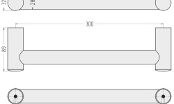 СУНЕРЖА Поручень прямой Ø28 мм/L 300, Состаренная латунь мини 3 4
