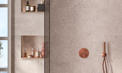 NOKEN PACK EYE Душевой комплект со смесителем, потолочной лейкой с хромотерапией, браш. медь мини 3 10