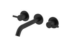 NEMO ROUND Смеситель из стены для раковины на 3 отверстия, MATTE BLACK мини 1