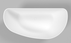 WHITECROSS Topaz Ванна отдельностоящая 170x80хH55/60 см, иск. камень, белый матовый мини 3 2