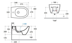 GLOBO 4 ALL Биде подвесное 54х36 см, белый мини 3 3