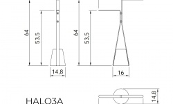 ANTL Стойка-держатель полотенец, H64x12x43 см, Carrara satinato/bianco opaco мини 3 2