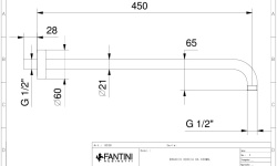 FANTINI VENEZIA Кронштейн для верхнего душа настенный, 45 см, Matt British Gold PVD мини 3 2