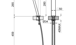 NOKEN OXO Высокий однорычажный смеситель для раковины, без ДК, хром мини 3 5