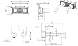 NEMO ROUND Смеситель из стены для раковины, CHROME PLATED мини 3 2