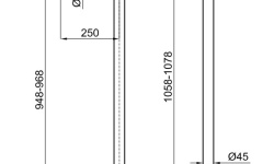 NOKEN ROUND Внешняя часть напольного смесителя для раковины, 5 л/мин, вылет 250 мм, черный матовый мини 3 2