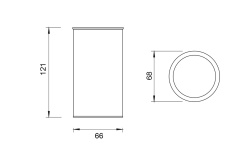 WHITECROSS ergo Стакан для зубных принадлежностей, настольный, брашированное золото мини 3 3