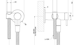 GESSI INVERSO Гигиенический душ со смесителем, 030 Copper PVD мини 3 2