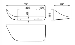 NOKEN VITAE Комплект керамики со смесителями и зеркалом, белый/хром мини 3 3