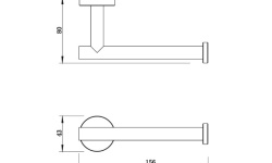 WHITECROSS ergo Держатель туалетной бумаги, черный матовый мини 3 2