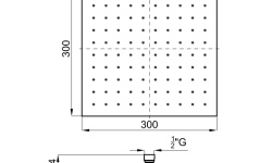 NOKEN PACK SQUARE N Душевой комплект с термостатом, ручным и верхним душем 30 см, хром мини 3 3
