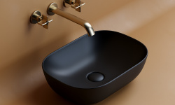 CERAMICANOVA Element Раковина накладная, 460x330x135 мм, черный матовый мини 3 5