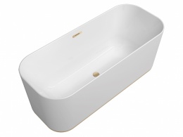 VB FINION Отдельностоящая ванна из Quaryl® с окантовкой + Emotion, 170x70 cм, Champagne/белый alpin