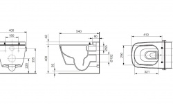 TECEone Подвесной безободковый унитаз со встроенным гигиеническим душем, белый мини 3 3