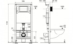 TECEspring V Комплект для установки подвесного унитаза с панелью смыва, черный матовый мини 3 2