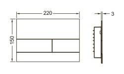 TECEsquare II Панель смыва металлическая с двумя клавишами, антипятна, Brushed Black Chrome PVD мини 3 2