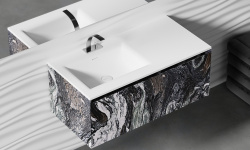 Salini ONDA FLOW SQUARE Столешница до 2000х700х10 мм с раковиной 520х360, ДК, S-Stone- белый матовый мини 3 10