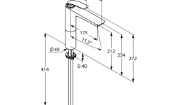 KLUDI BALANCE Смеситель для раковины, 1 отв., 8 л/мин, G 3/8, DN 10, без ДК, белый/хром мини 3 2