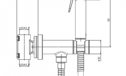 BOSSINI PALOMA BRASS Комплект гигиенический: прогрессивный смеситель, лейка, шланг, Satin Nickel мини 3 3