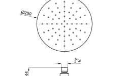 NOKEN PACK ROUND SHOWER Душевой комплект со смесителем и верхним душем 20 см, хром мини 3 5