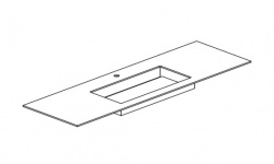 BRENTA TS43 Столешница из Solid Surface 100х49,6хh1,2 см, с раковиной "DLine" 65 см, белый мини 1