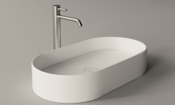 ALICE HIDE Раковина накладная овальная, 65х35 см, белый матовый мини 3 6