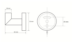 BEMETA DARK Крючок 55x55x65 мм, черный мини 3 2