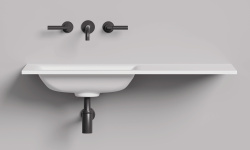 Salini ONDA FLOW SQUARE Столешница до 2000х700х10 мм с раковиной 520х360, ДК, S-Stone- белый матовый мини 3 4