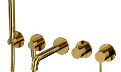 WHITECROSS Y Смеситель для ванны скрытого монтажа, длина излива 220 мм, золото мини 1