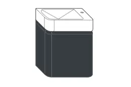 комплект Burgbad BURG B.ME Тумба с раковиной, 500х340хН640 мм, F5988 Matt anthracite/ручка G0126/White Matt C0037