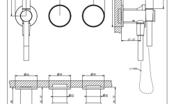 GESSI ORIGINI Внешние части смесителя для душа с ручным душем на 2 позиции, Brushed Brass PVD мини 3 2