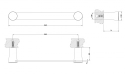 GS CONO Полотенцедержатель, 30 см, хром мини 3 3