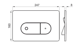 NOKEN OVAL Клавиша для двойного смыва, чёрный мини 3 3
