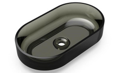 KNIEF ELLIPSE Shape Раковина накладная 550x320x140 мм без перелива, без отверстия, хром/20 Turmalin мини 1