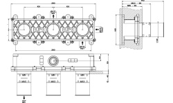 GESSI Встраиваемая часть для смесителя на 2 выхода, Steel Brushed мини 3 2